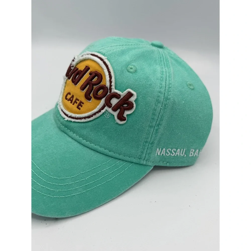 Hard Rock Cafe Nassau Bahamas Teal Acid Washed Hat Cap Adjustable NWT Unworn